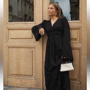 long sleeve black Maxi Dress